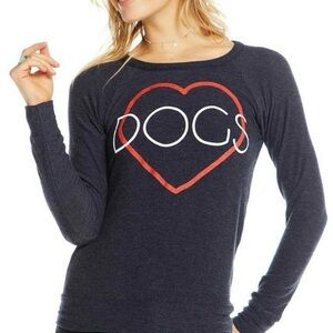 CHASER heart dogs knit top